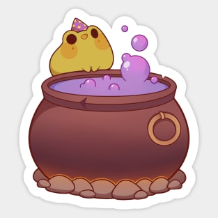 Wizard frog brewing potions Sticker